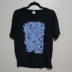 Gildan Black Tee with Blue Graphic